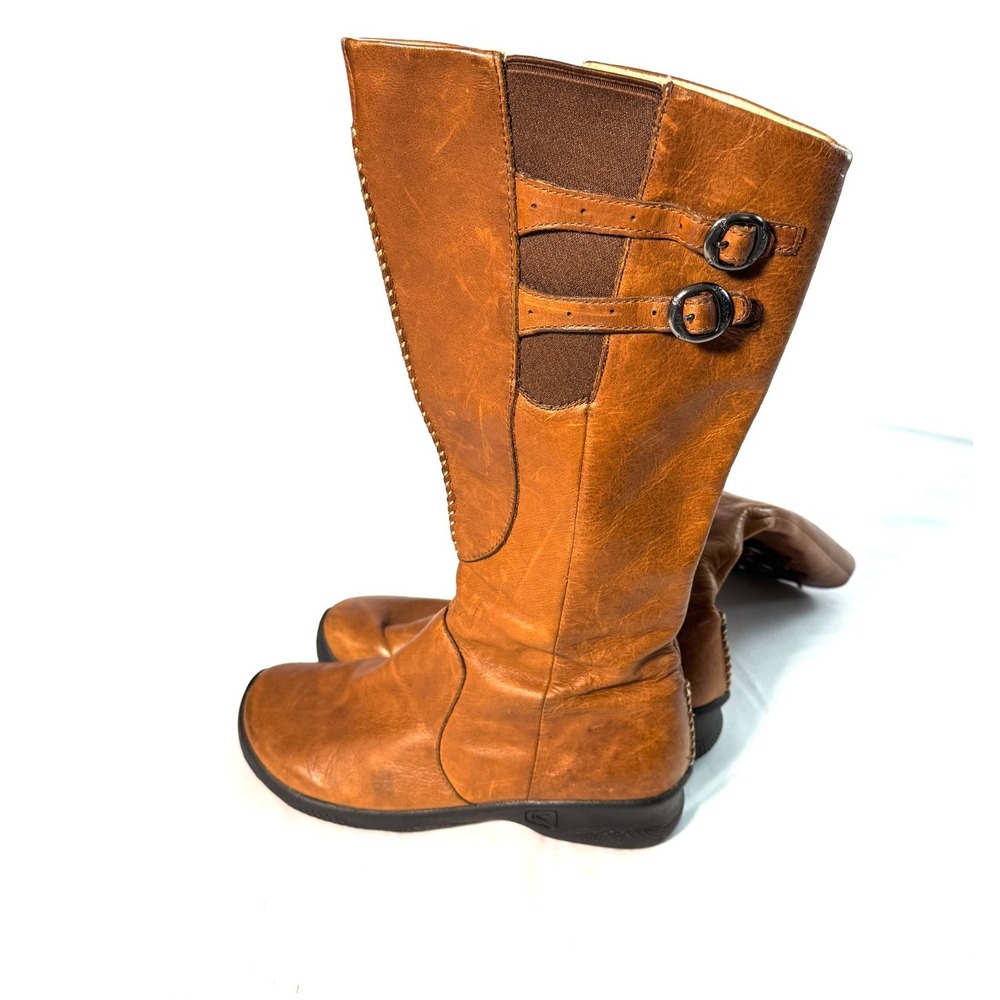Keen Bern Baby Bern Boots Womens 9 Brown Leather Side Zip Knee High Riding Boots
